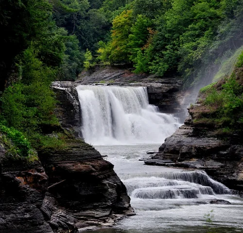 Lower Falls at Letchworth State Park, New York, USA